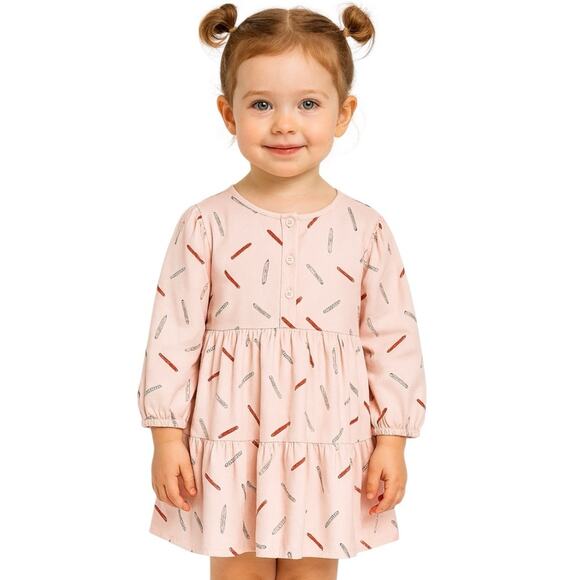 Tucker + Tate Pencil Print Tiered Dress – Size 2 - Picture 1 of 7